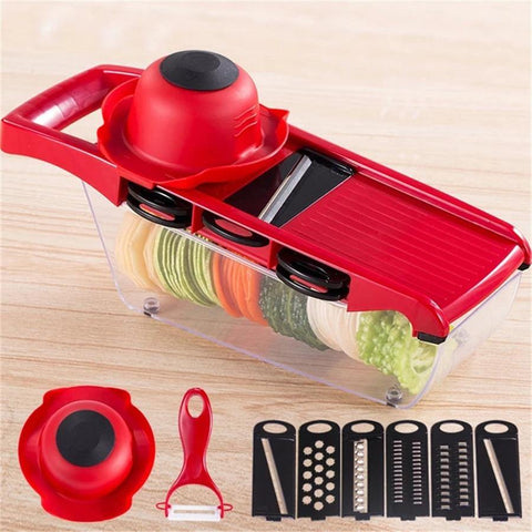 Image of Mandoline Slicer Vegetable Cutter with Stainless Steel Blade.