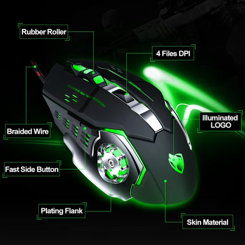 Image of Pro Gamer Gaming Mouse 8D 3200DPI.