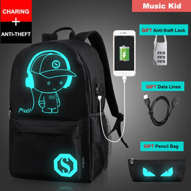 Anime Luminous USB Charge Backpack