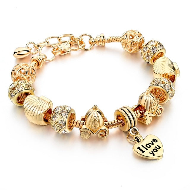 Crystal Heart Charm Bracelets