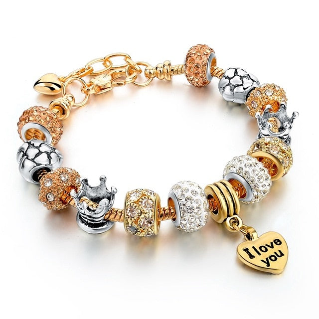 Crystal Heart Charm Bracelets