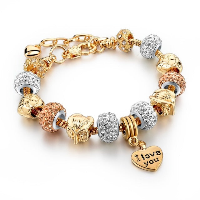 Crystal Heart Charm Bracelets