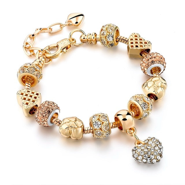 Crystal Heart Charm Bracelets