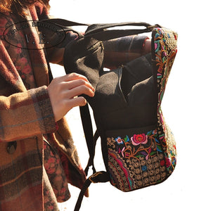 Vintage Embroidery Canvas Backpacks