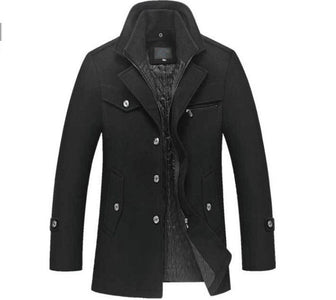 Winter Wool Coat Slim Fit Jackets Men Casual Outerwear.