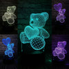 Teddy Bear Hold Love Heart Balloon 3D USB LED Lamp.