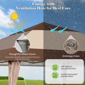 4 X 4 M Rolling Pop up Gazebo with Wheels