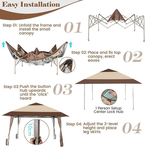 Image of 4 X 4 M Rolling Pop up Gazebo with Wheels