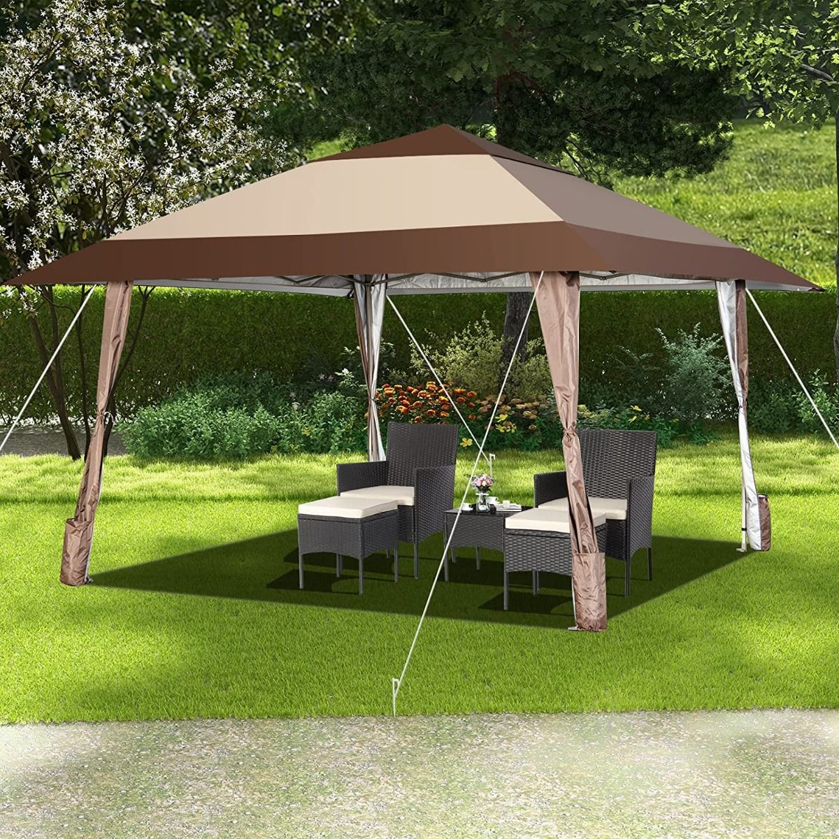 4 X 4 M Rolling Pop up Gazebo with Wheels